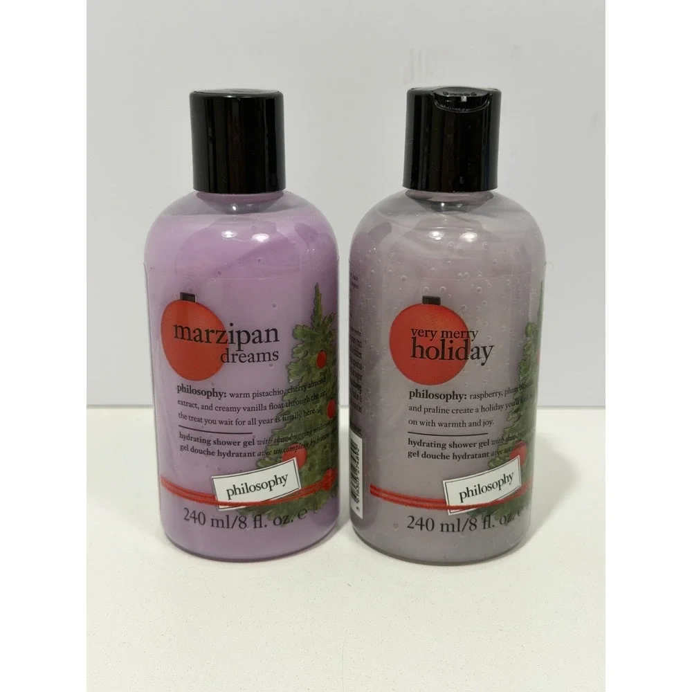 Philosophy Marzipan Dreams &‎ Very Merry Holiday Shower Gel Set 8oz 2pc New